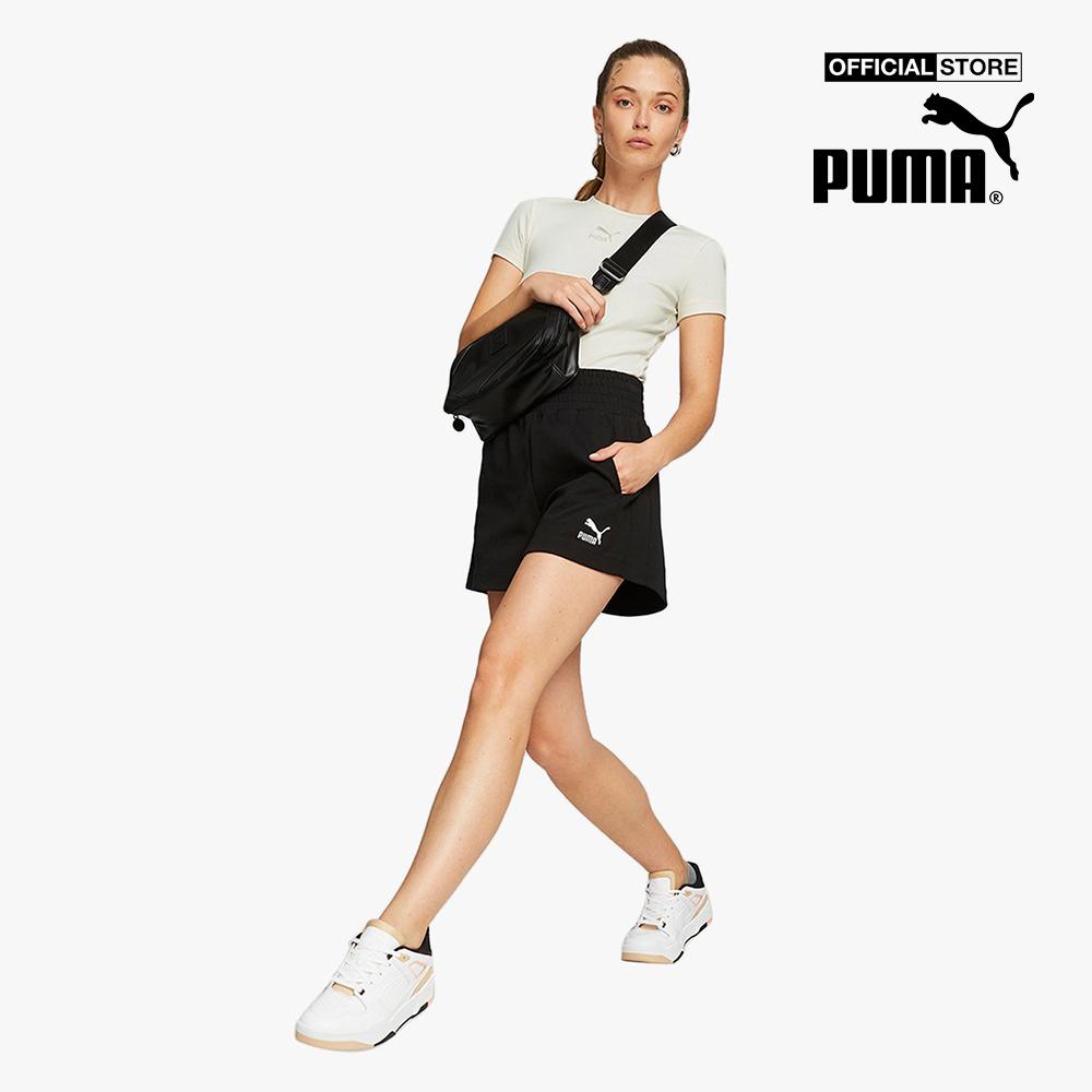 PUMA - Quần shorts thể thao nữ lưng thun T7 High Waist 535716