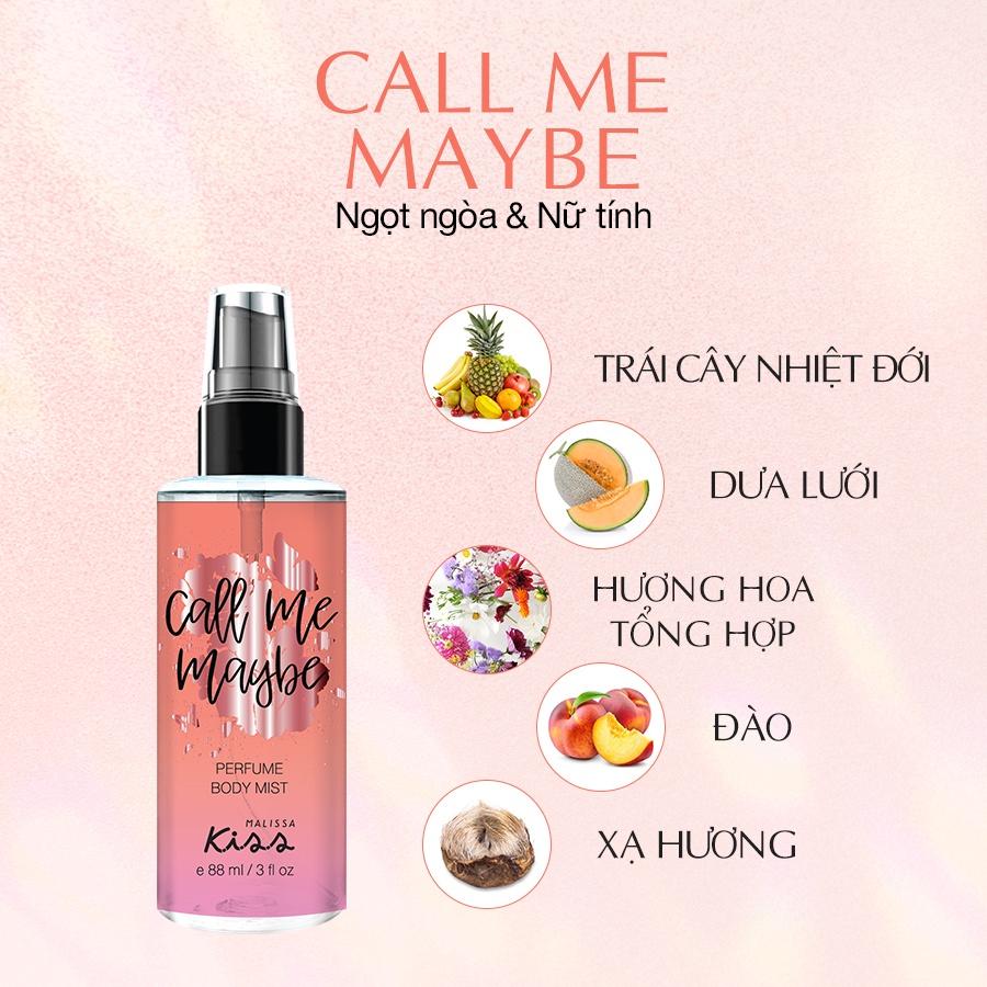 Bộ Đôi Hoàn Hảo Malissa Kiss Body Lotion &amp; Body Mist Hương Call Me Baby 226G