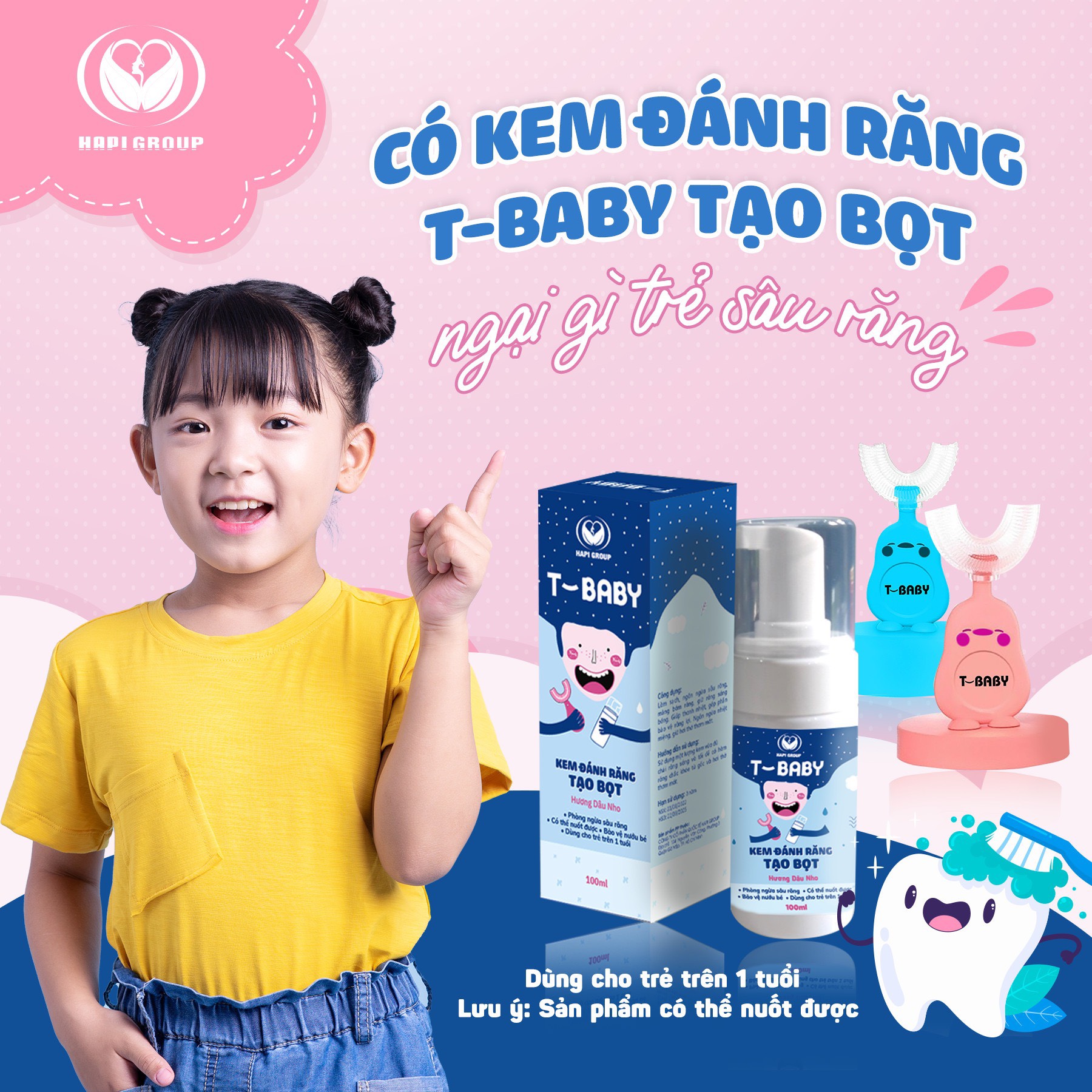 KEM ĐÁNH RĂNG TẠO BỌT T-BABY