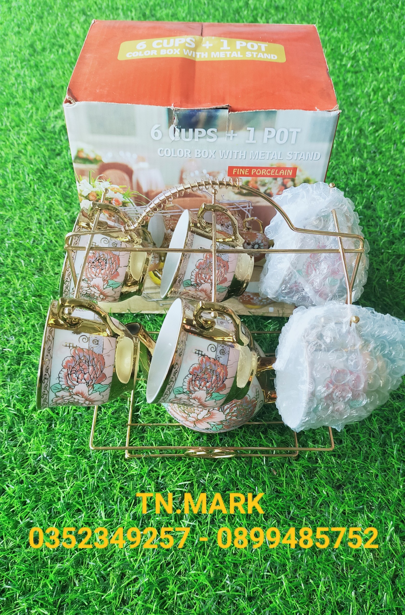 Bộ Ấm Trà Hoa Hồng Có Kệ