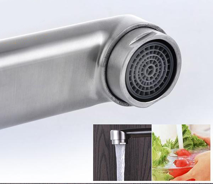 Vòi chậu rửa chén nóng lạnh gắn tường cần cứng Inox 304 Yamato CNI05