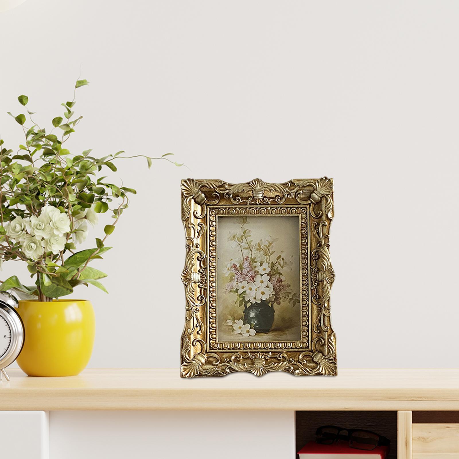 Photo Frame Picture Holder Embossed Frame Ornate for Living Room Home Decor