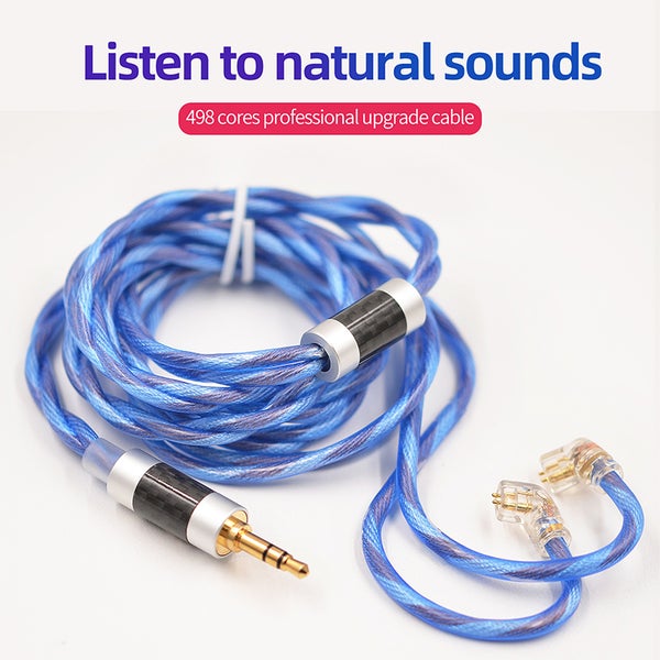 [NC] Dây Cáp nâng cấp tai nghe KZ OCC Đồng mạ Bạc 498 Core | 4N | Transparent Blue Silver 498- Core | Hàng Chính Hãng