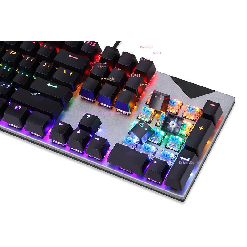 Giá thấp nhất K137 có dây thực bàn phím cơ máy tính trò chơi điện cạnh tranh dạ quang RGB xanh trục đỏ trục bàn phím cơ