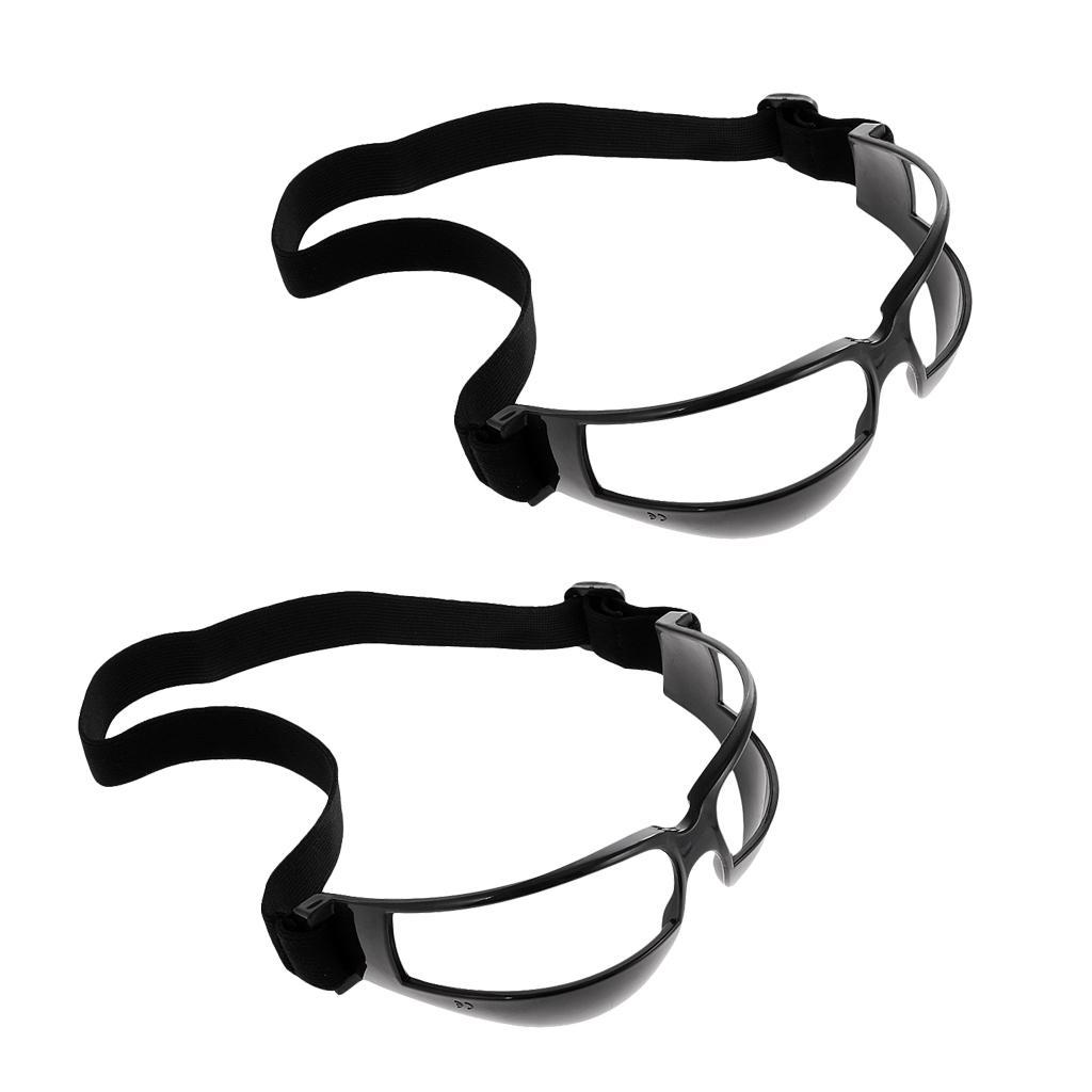 2 Pieces Basketball Goggles Dribble Specs Sport Eyewear Frame Professional Training Equipment Black