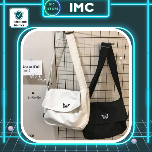 Túi Vải Tote In Hình Bướm 2 Màu cực dễ mix đồ Unisex