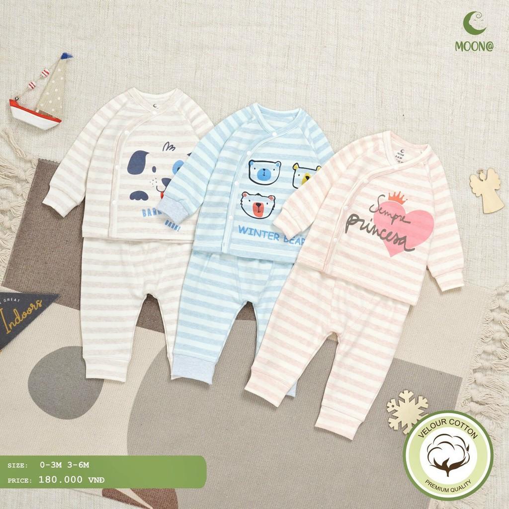 BỘ DÀI TAY SƠ SINH COTTON NHUNG MOMMA BABY, MOON@ CHẤT DÀY