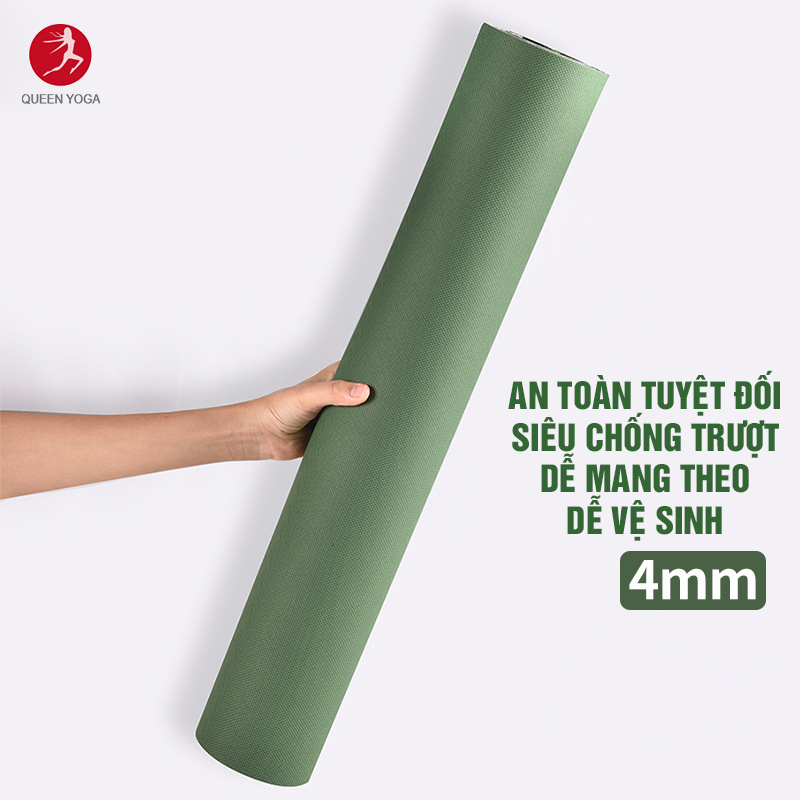 Thảm Tập Yoga SBS Chống Trượt Không Mùi An Toàn Tuyệt Đối Dày 4mm Màu Xanh