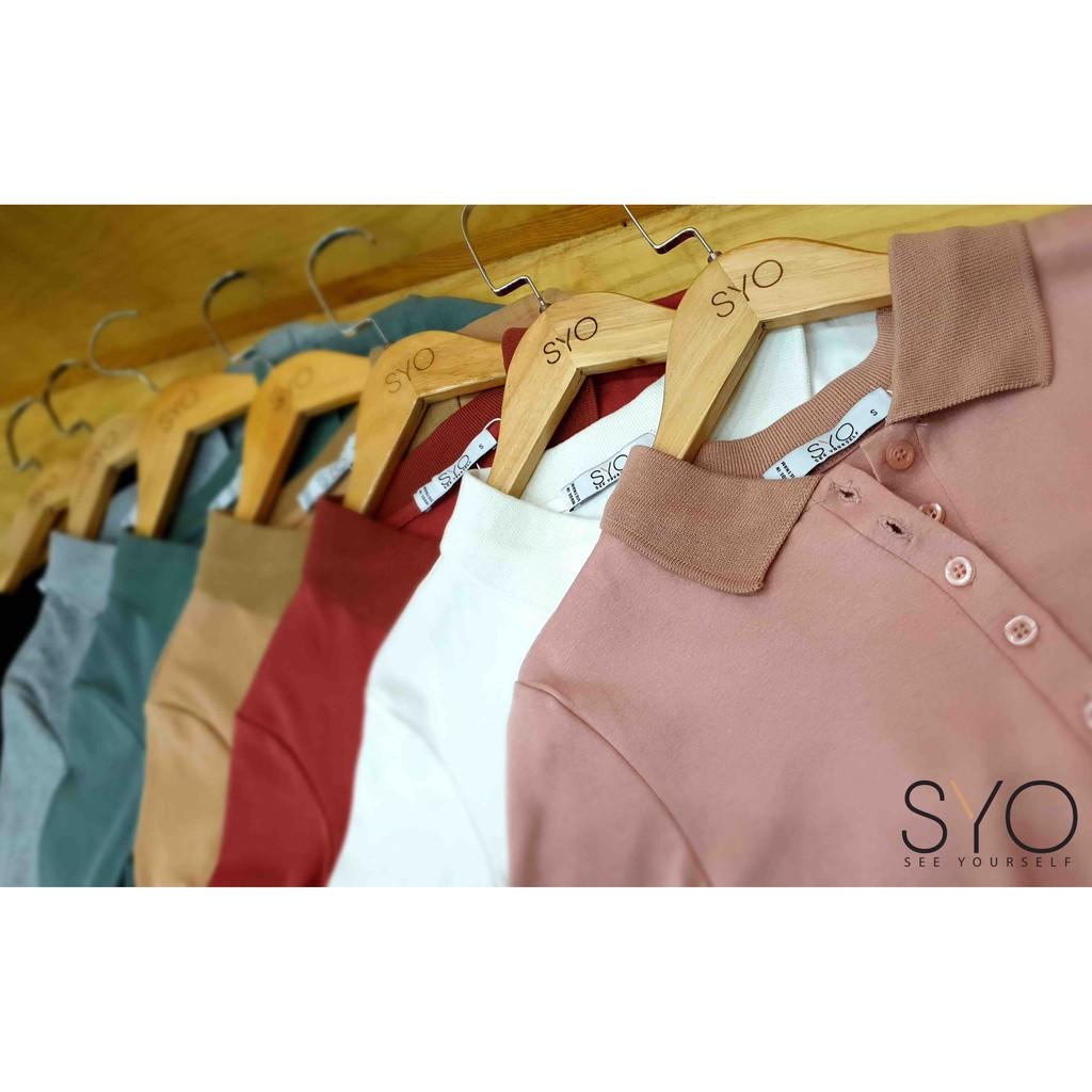 Áo phông nữ dáng polo croptop cổ đức SYO A3001-21