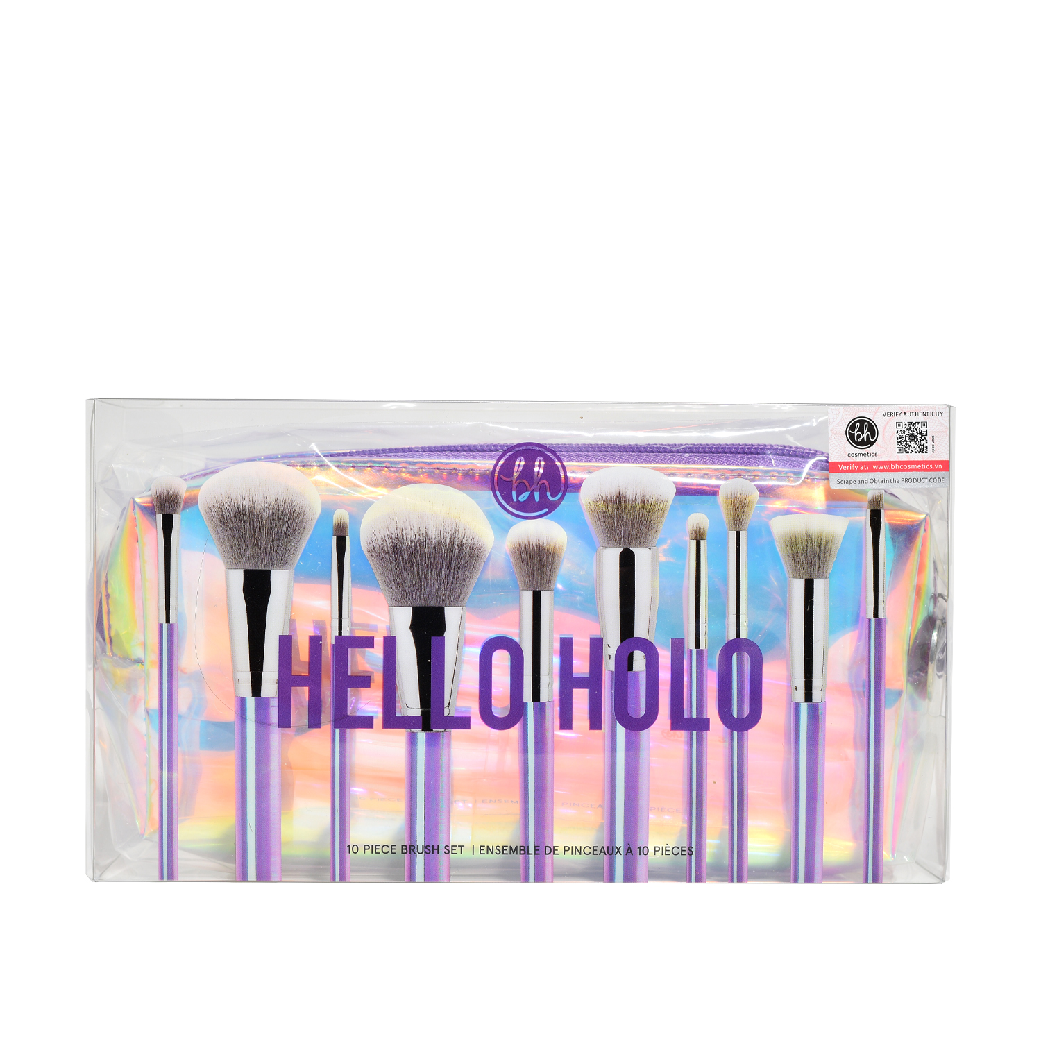 Bộ cọ trang điểm BH COSETICS hello holo 10 piece brush set