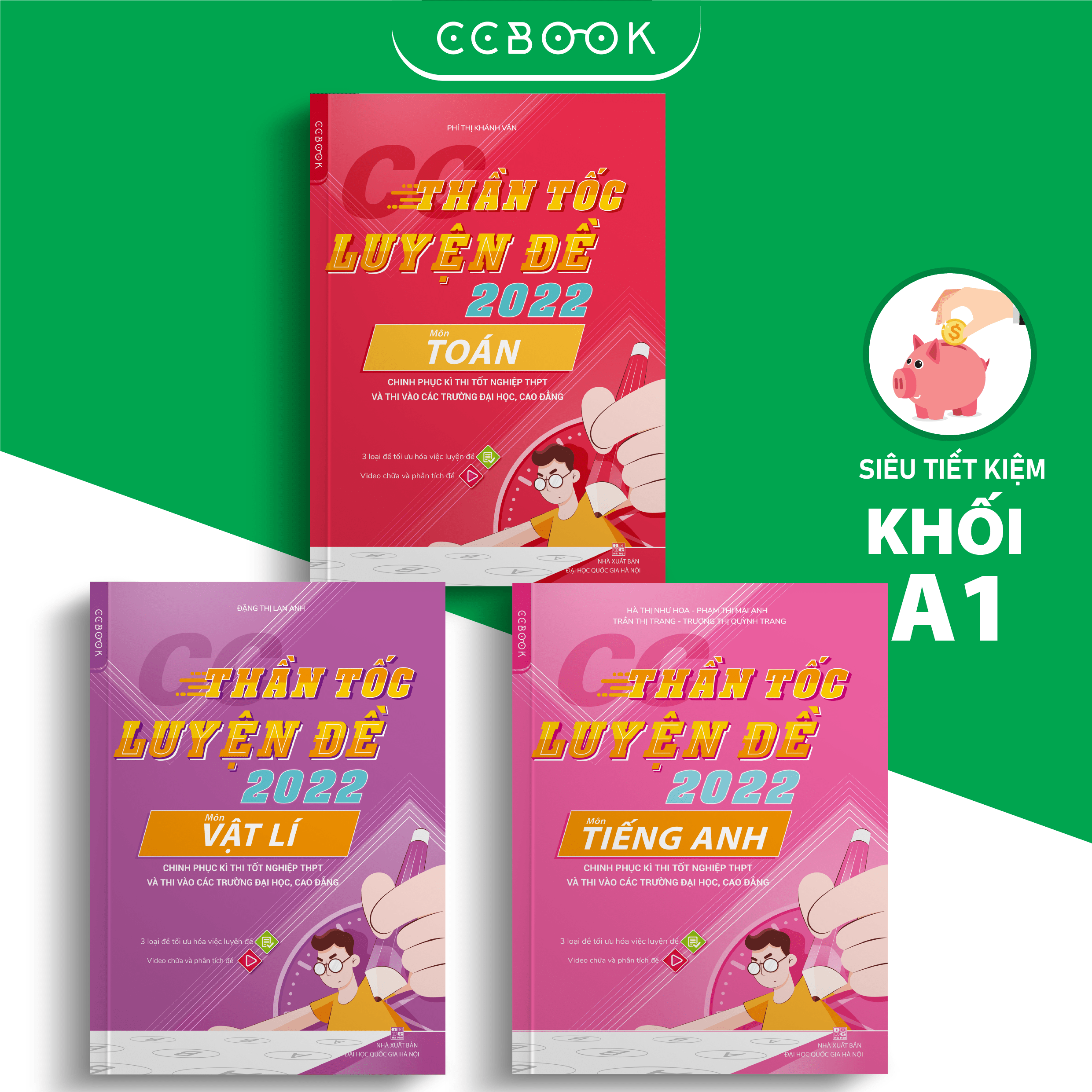 Sách – Combo khối A1 CC Thần tốc luyện đề 2022 – Toán Lí Anh – Luyện thi đại học–Chính hãng CCbook
