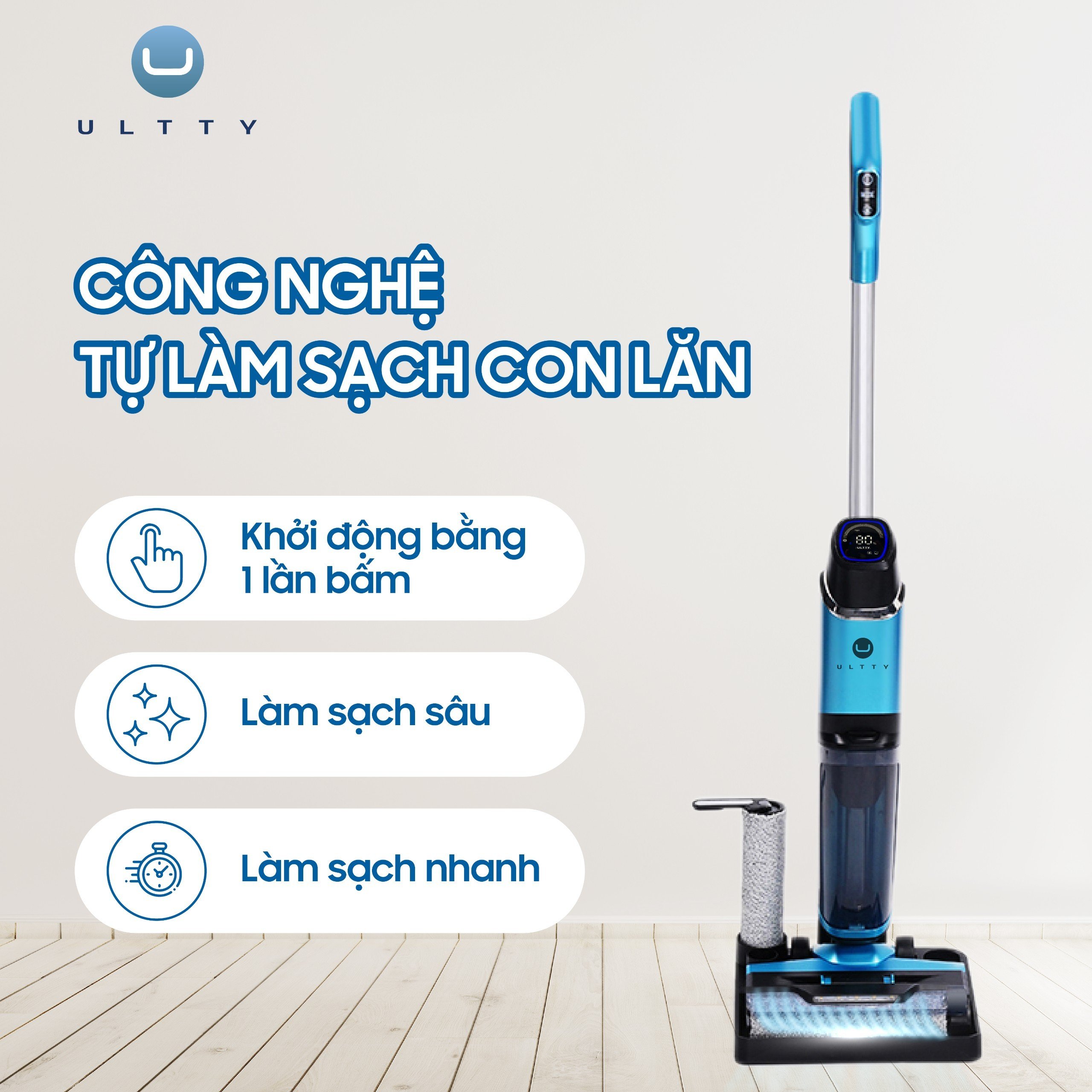 Máy Lau Nhà Hút Bụi Thông Minh U Ultty SCW18 - Hàng chính hãng