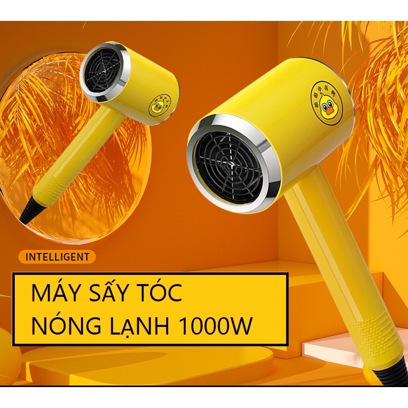 Máy sấy tóc mini , có đèn phát sáng xanh và ion âm , chống tĩnh điện, thổi nóng lạnh ,công suất 1200W với 3 tốc độ  gió kèm mỏ vịt sấy ,giúp sấy khô tóc  nhanh , mềm mượt không sợ hư tổn 