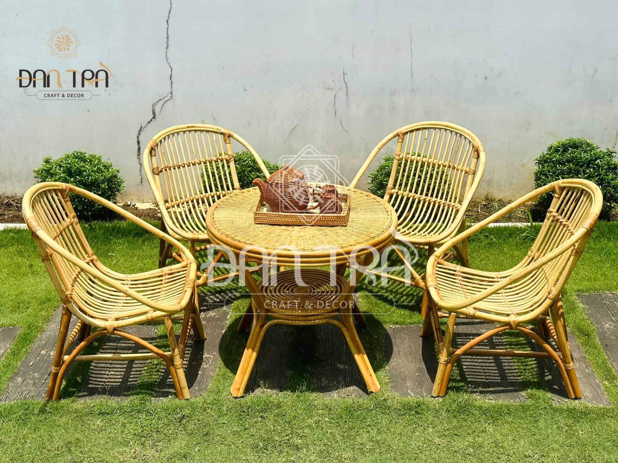 Ghế Mây Sò Coffee Ban Công, Ghế Cafe Mây Cao Cấp Thư Giãn - ĐAN TRÀ Nội Thất Mây Tre Đan
