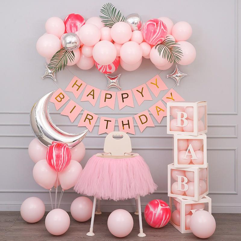 Combo set bong bóng bay trang trí tiệc sinh nhật happy birthday cho bé trai, bé gái nhiều mẫu đủ đồ phụ kiện TH01