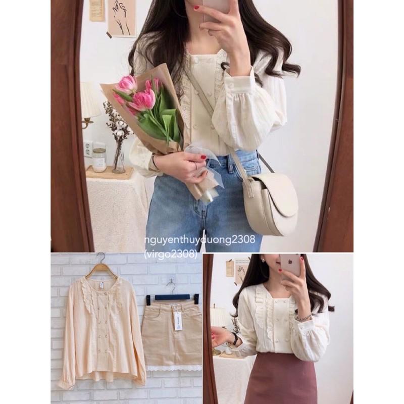 Áo sơmi 2 hàng cúc phong cách Hàn Quốc