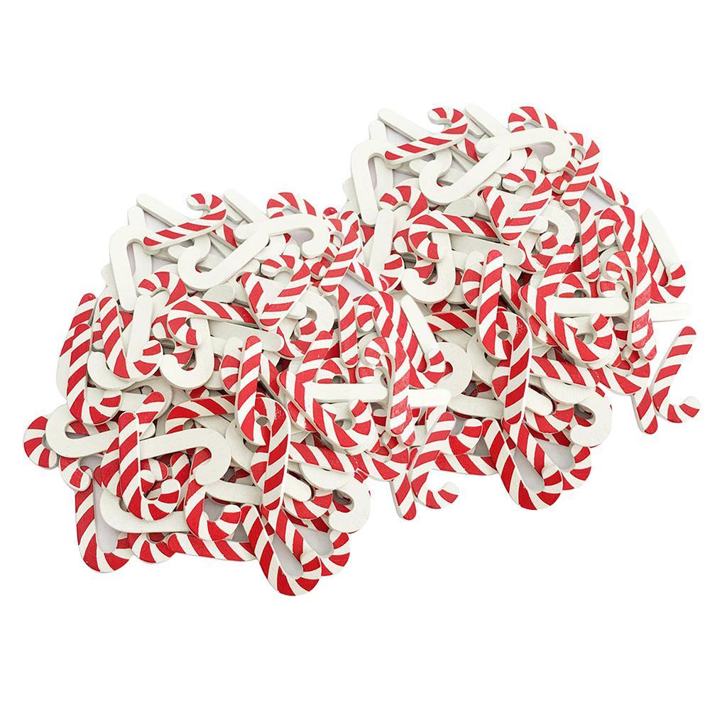 100pcs Christmas Candy Cane Wooden Plaque for Kids DIY Craft