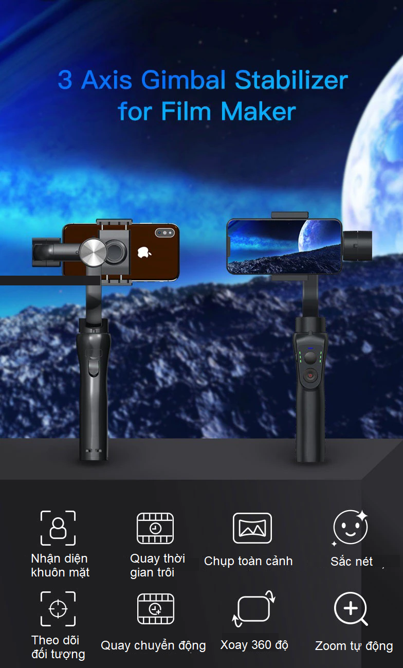 Gimbal chống rung cho điện thoại Zhiyun Smooth 4 - Hàng Chính Hãng