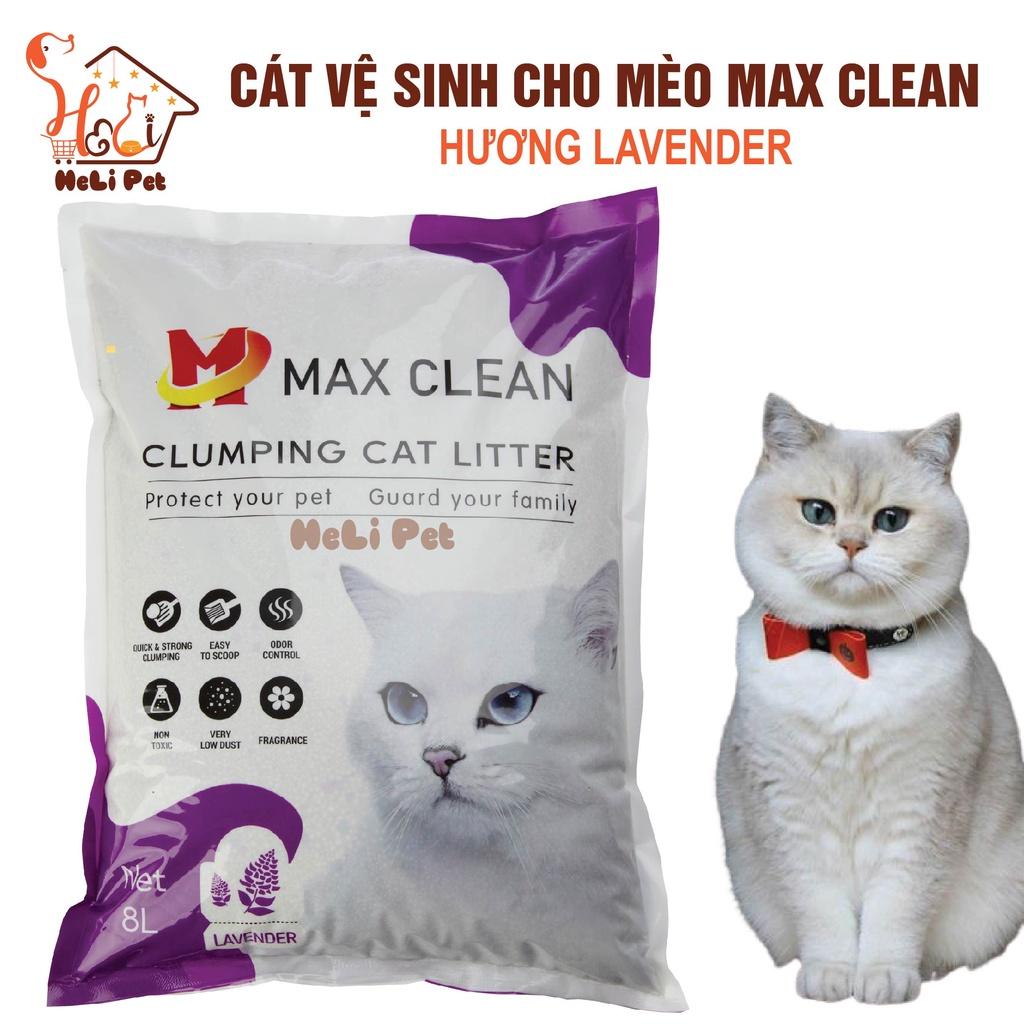 Cát Vệ Sinh Cho Mèo Max Clean 4Kg Vón Cực Nhanh, Rất Ít Bụi, Thấm Hút Tốt Dùng Tốt Cho Cả Máy Vệ Sinh và Khay Vệ Sinh- HeLiPet- HeLiPet