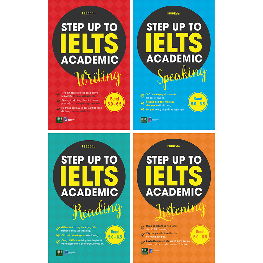 Combo Step Up To IELTs Academic Reading + Listening + Writing + Speaking