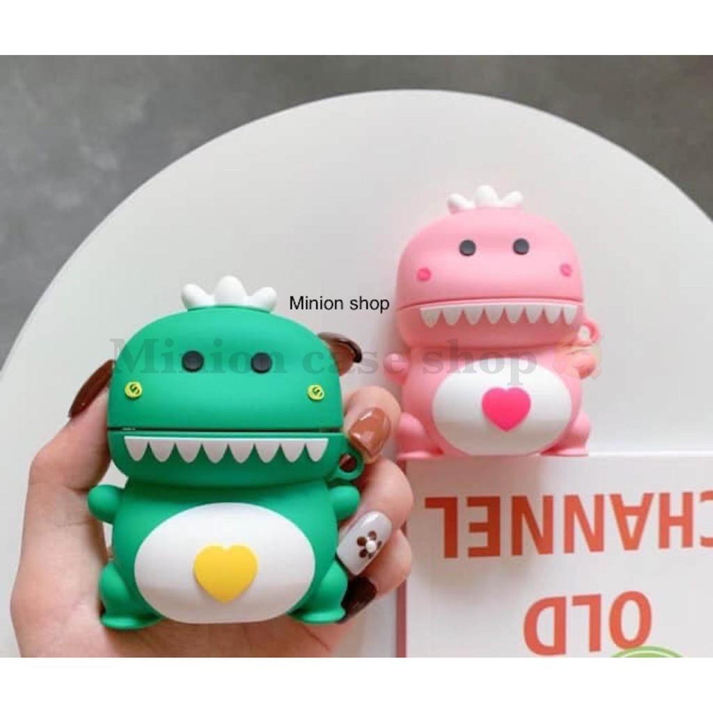 Bao Case Ốp dành cho airpod 1 và 2, cho tai nghe bluetooth i11,i12, i100, i9s... silicon 3D khủng long kute cao cấp
