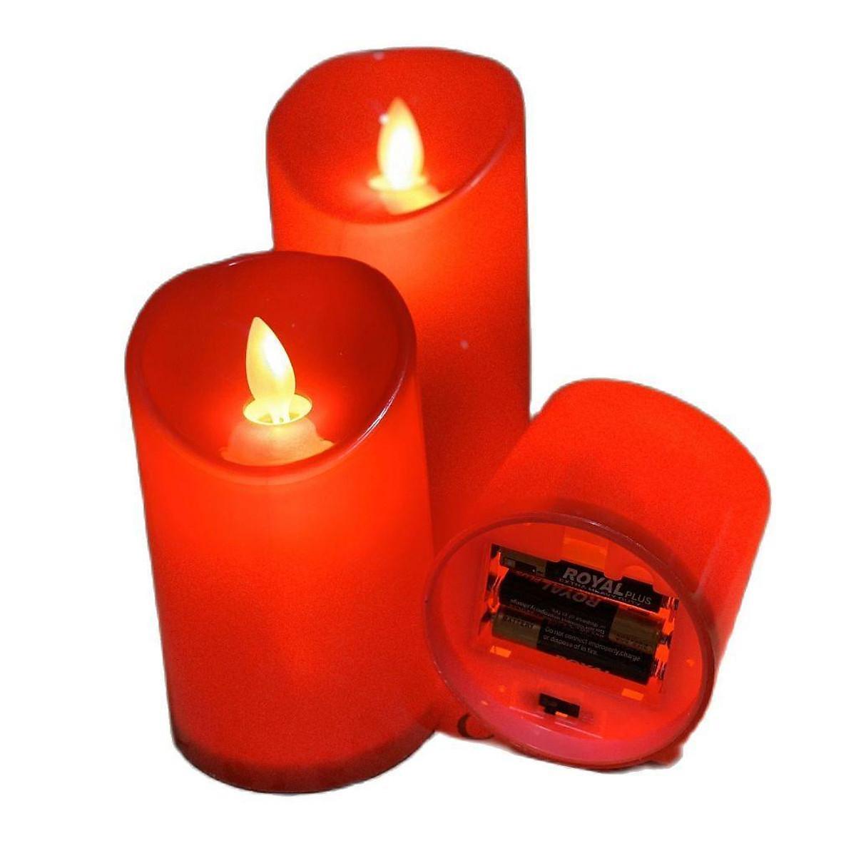 Nến Điện Tử Tim Đèn Lắc Lư Sẵn Pin ,Đèn Bàn Thờ Nến Sinh Nhật Trang Trí, Đèn Ngủ Màu Đỏ Đường Kính 7.5cm Cao 12 - 15cm.
