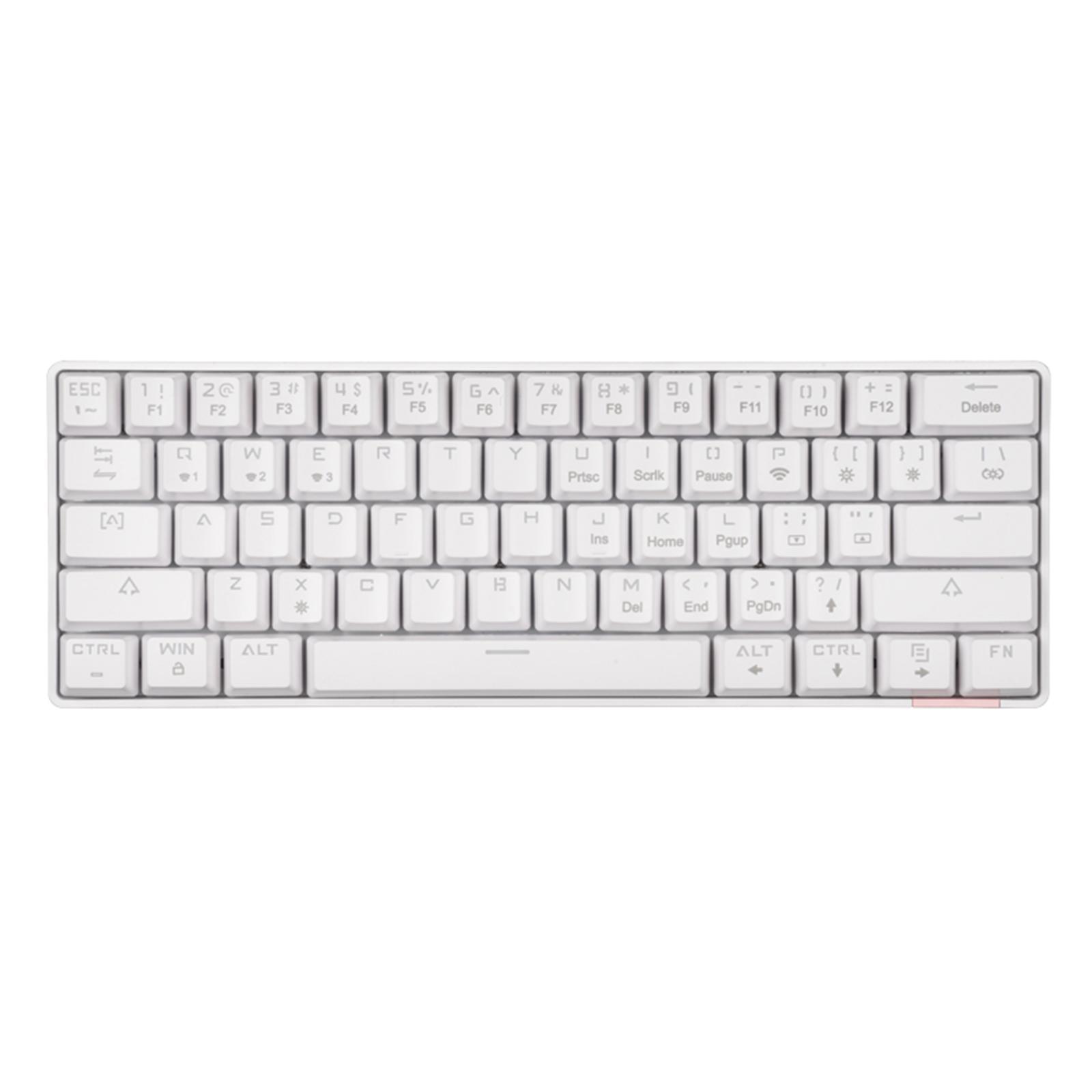 DIK61 Wireless 60% Mechanical Gaming Keyboard, Compact Bluetooth Mechanical Keyboard Blue Switches, 61 Keys, Compatible for Multi-Device Connection