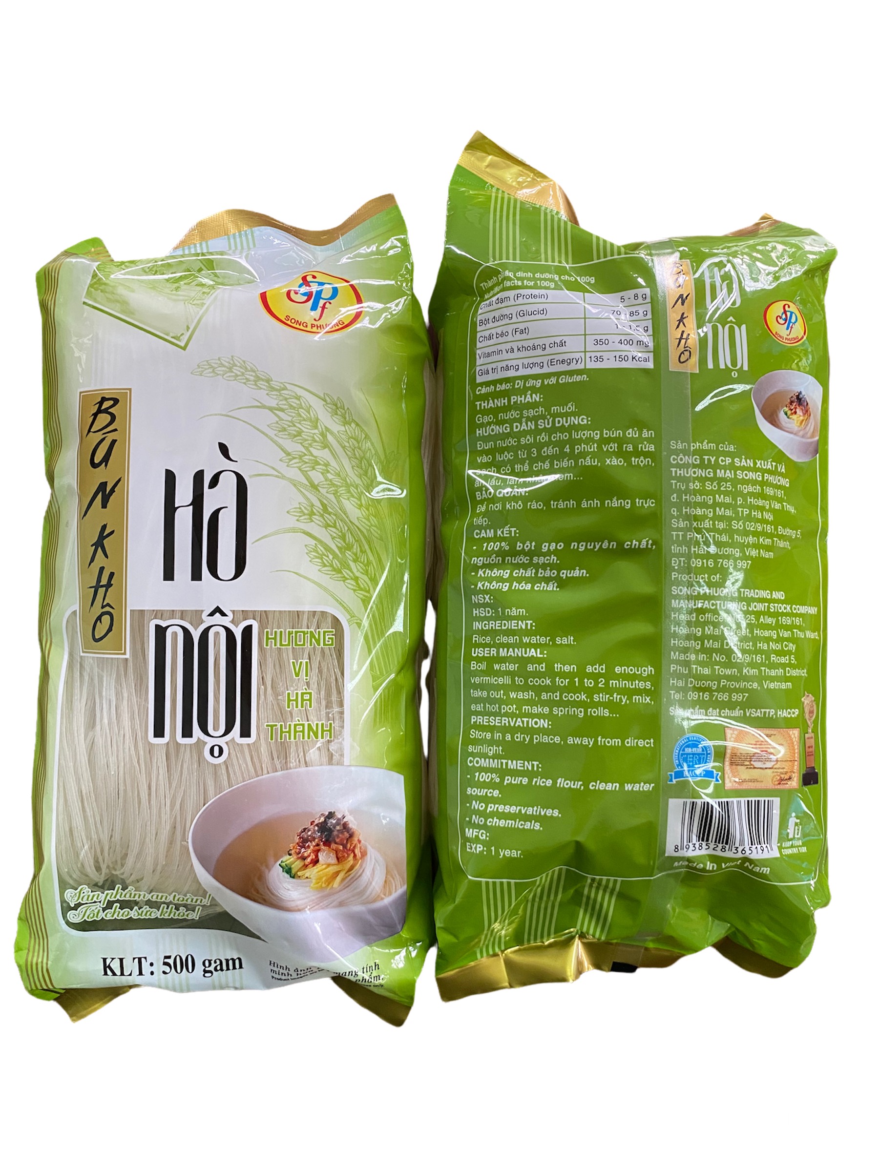 BÚN KHÔ HÀ NỘI (HỦ TIẾU/MIẾN GẠO) 500gr - - Hàng xuất khẩu Nhật