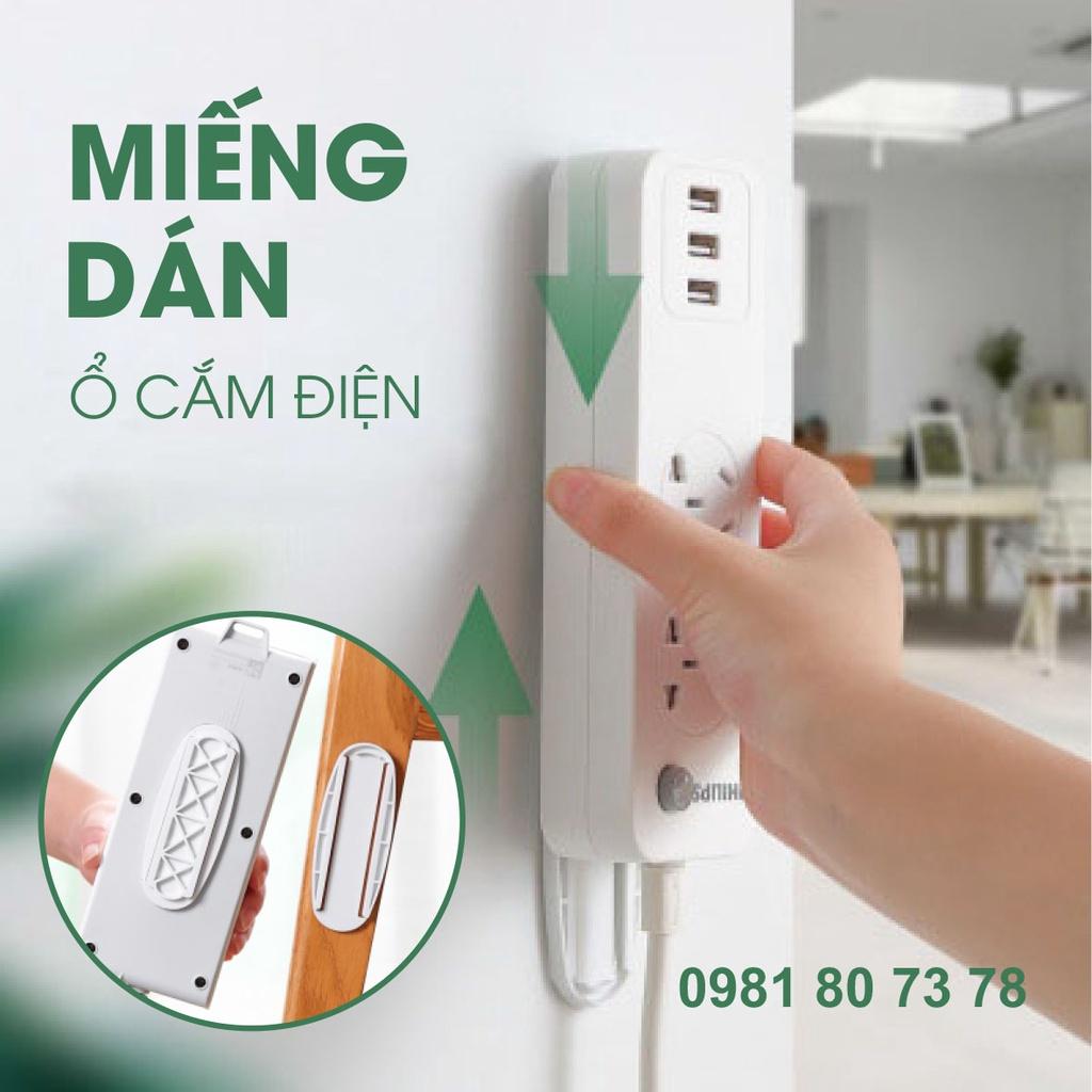 Miếng Dán Tường treo ổ cắm điện, cục phát wifi với miếng dán keo trong siêu chắc