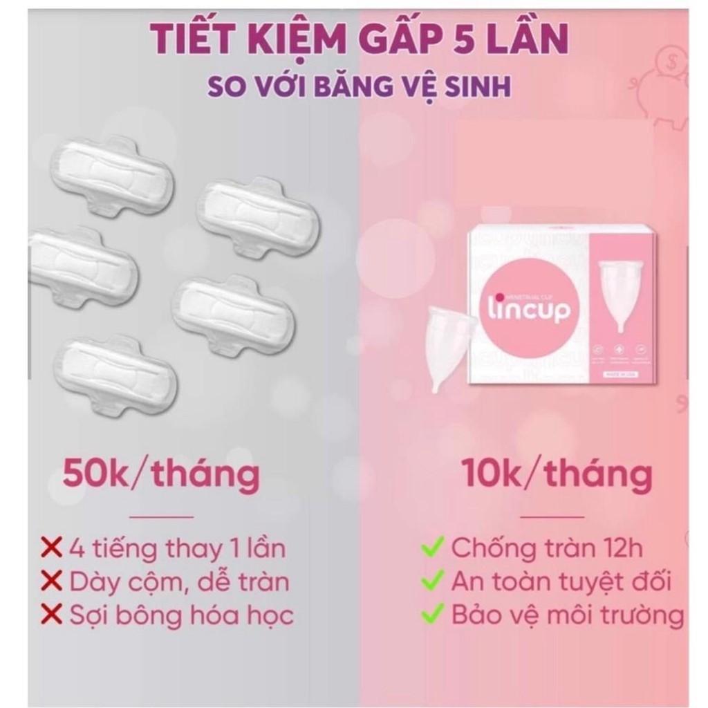 Cốc nguyệt san Lincup tặng kèm dung dịch vệ sinh cốc