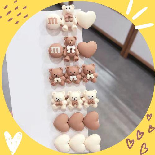 Bộ nguyên vật liệu tự làm 6 kẹp tóc handmade DIY cặp tóc dễ thương đơn giản cute đáng yêu kẹp mái mỏ vịt