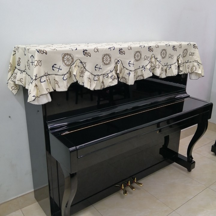 BỘ ĐÔI KHĂN PHỦ ĐÀN VÀ PHỦ GHẾ ĐÀN PIANO CƠ CAO CẤP HỌA TIẾT THỦY THỦ