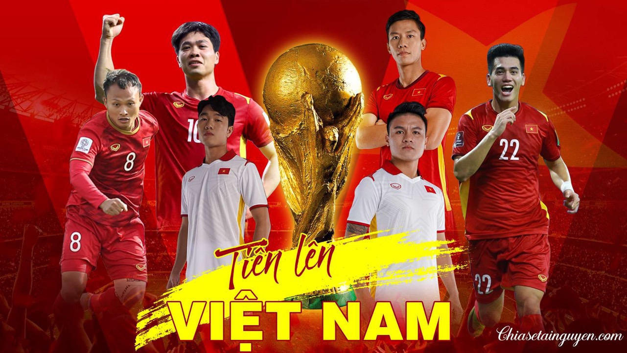 Tranh ảnh poster treo đội tuyển bóng đá Việt Nam 3-6 tấm a4 khác nhau