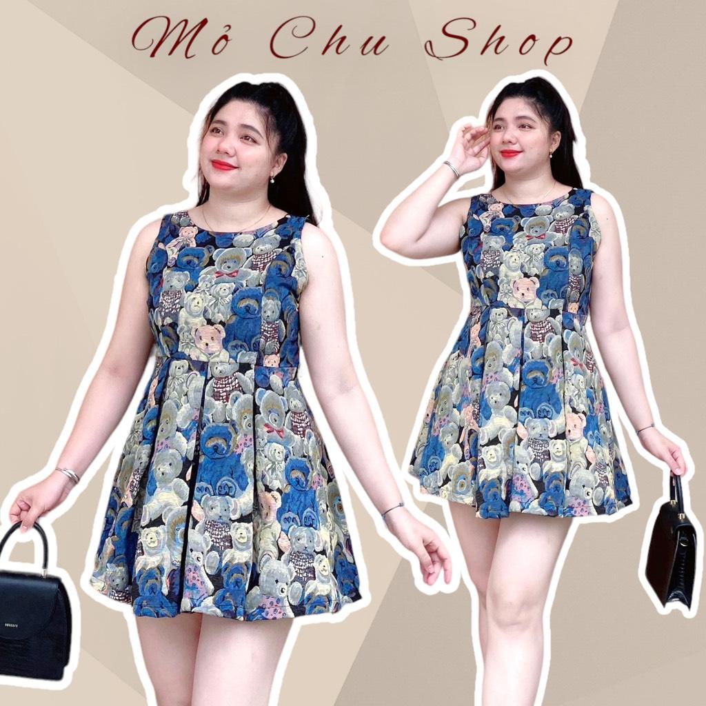 Đầm xòe bố hoa thổ cẩm bigsize