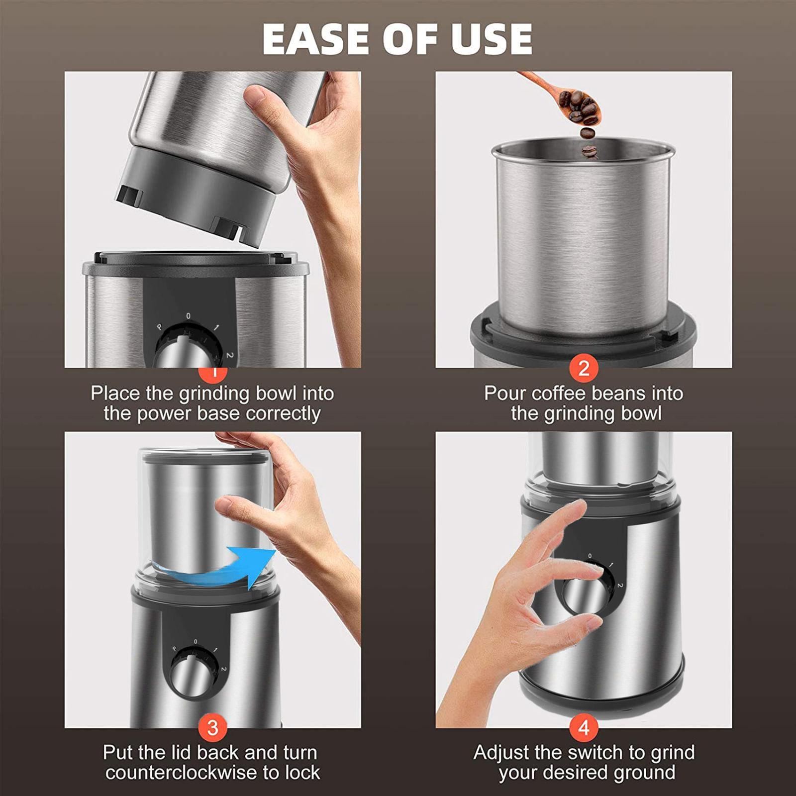 Coffee Grinding machine Mill with Removable Bowl for Home Kitchen