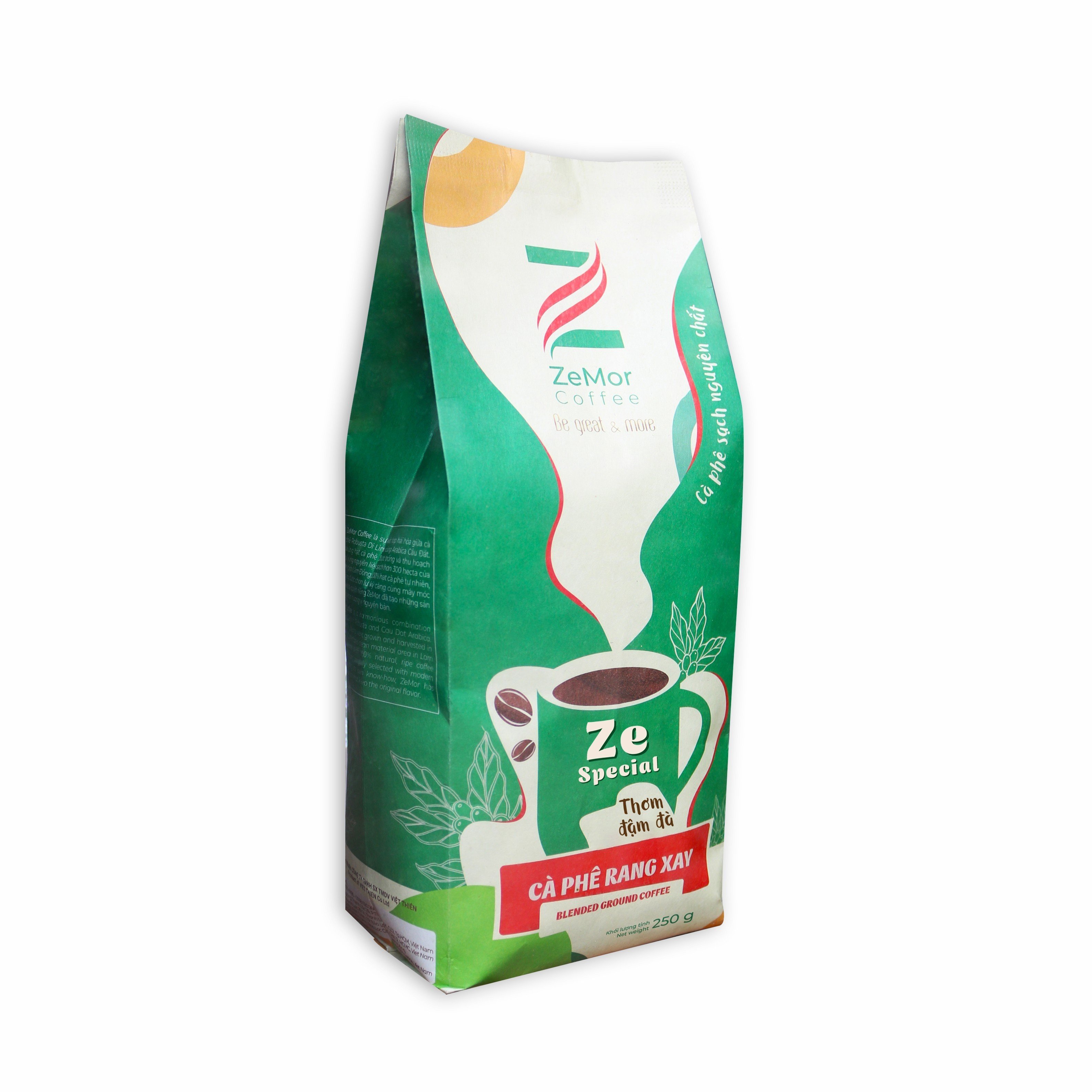 Cà Phê Rang Xay Nguyên Chất Rang Mộc ZeMor Coffee Ze Special Thơm Đậm Đà 250g