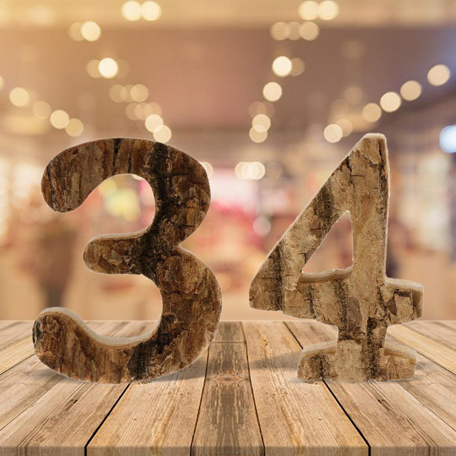 2pcs Wooden Number Decoration DIY Ornaments Decor For Home