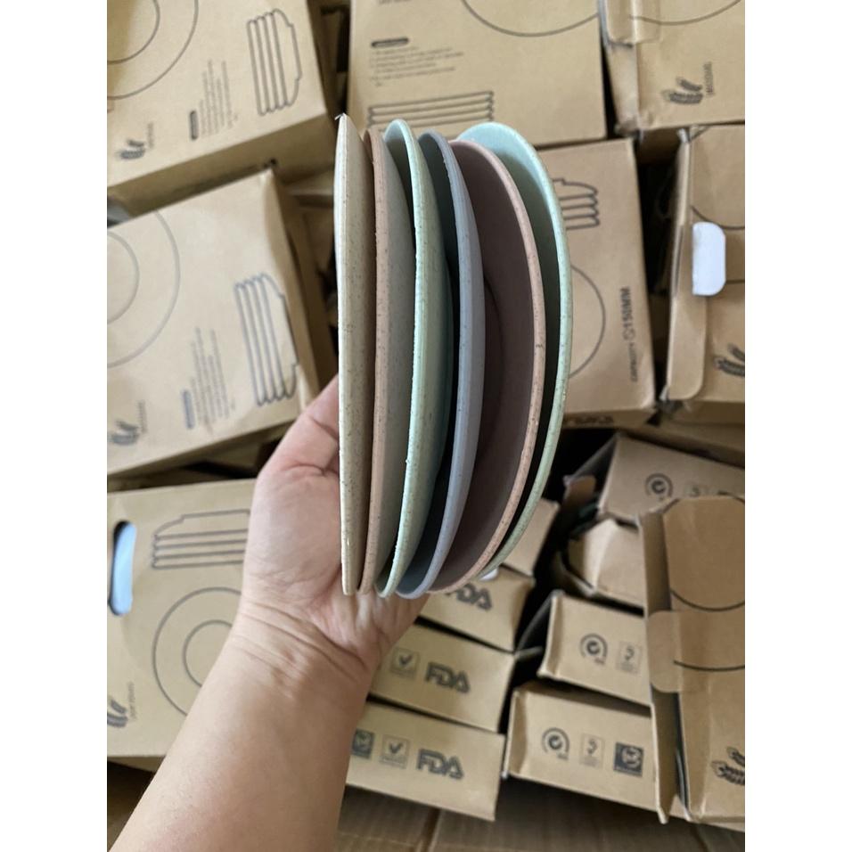 Set 6 Đĩa Lúa Mạch Dạng Tròn Chịu Nhiệt Tốt