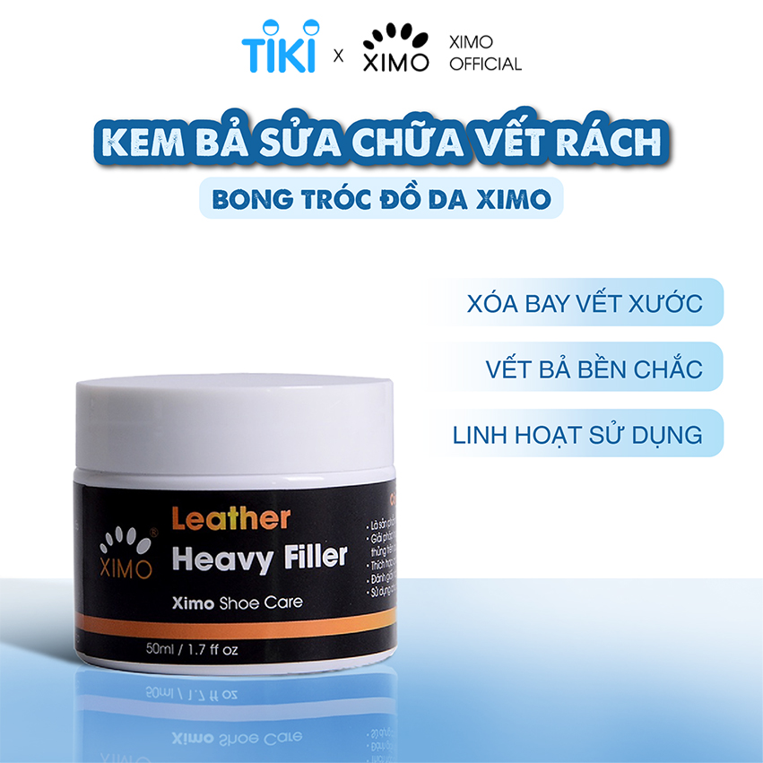 Kem Bả Ma Tít Heavy Filler Vá Sửa Chữa Vết Rách, Vết Rạn, Nứt, Bong Tróc Trên Da Giày, Ghế, Túi Ví XIMO XI09