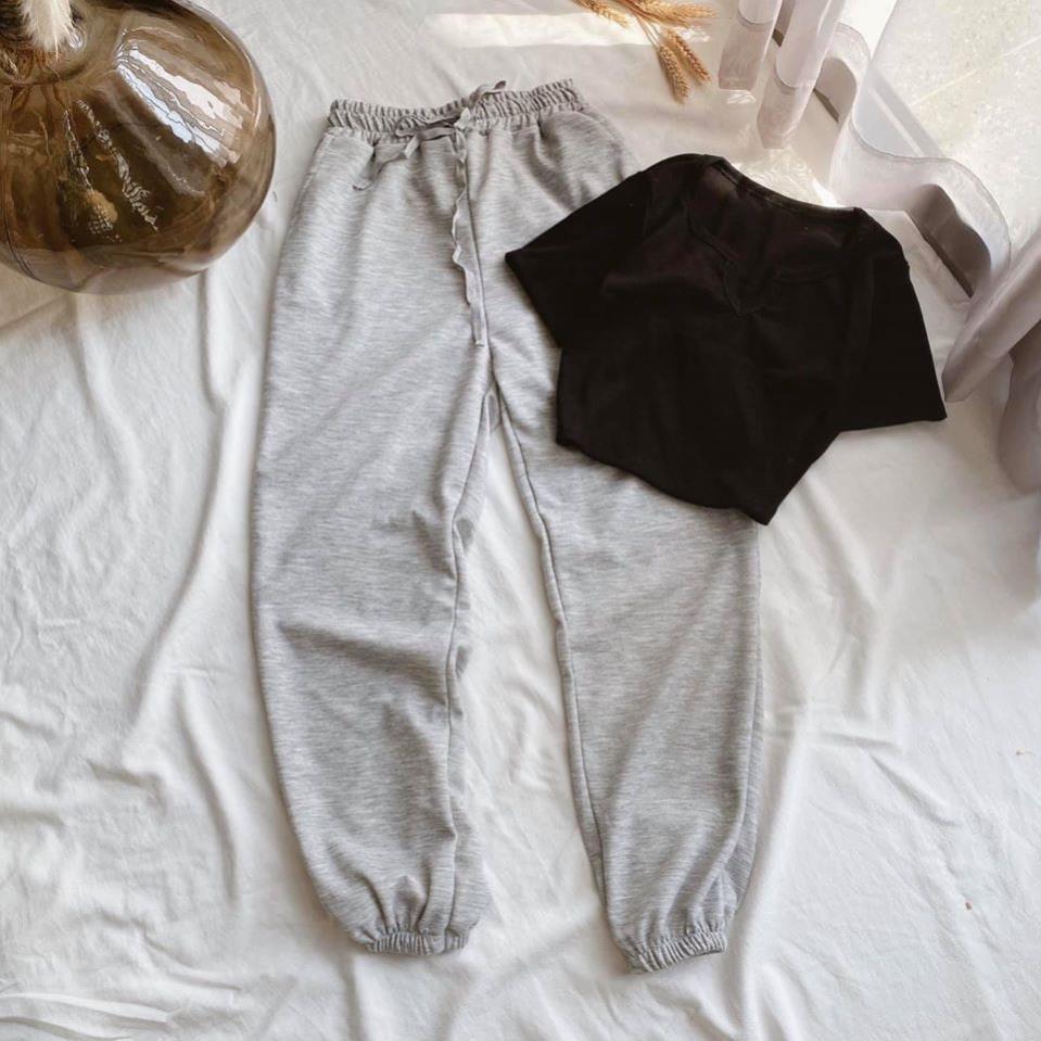 (Mua Lẻ hoặc theo Bộ): Áo Thun Ôm / Quần Jogger Phom Rộng (Mua Lẻ hoặc Bộ) BAOTIN FASHION (SE11