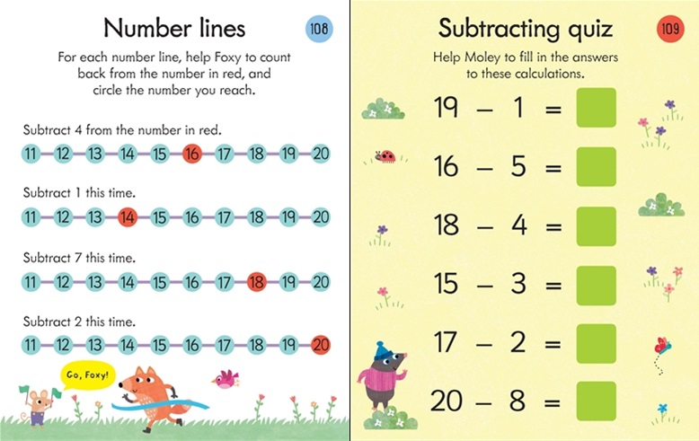 Sách tiếng Anh - Usborne Key Skills Practice Pad: Subtracting 5-6