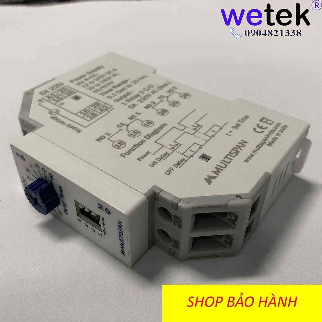 Multispan DI-22 timer đóng trễ mở trễ dải rộng công nghiệp rẻ tốt 0.1s tới 10h, 2 cặp tiếp điểm