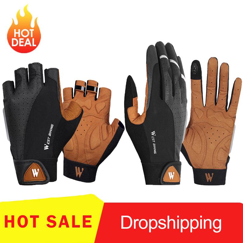 Tây Đạp Xe Full Ngón Tay Găng Tay Xe Đạp Cảm Ứng Màn Hình Chống Trượt Chống Sốc Xe Đạp Xe Đạp Chống Bụi Xe Máy Găng Tay Thể Thao Hot
