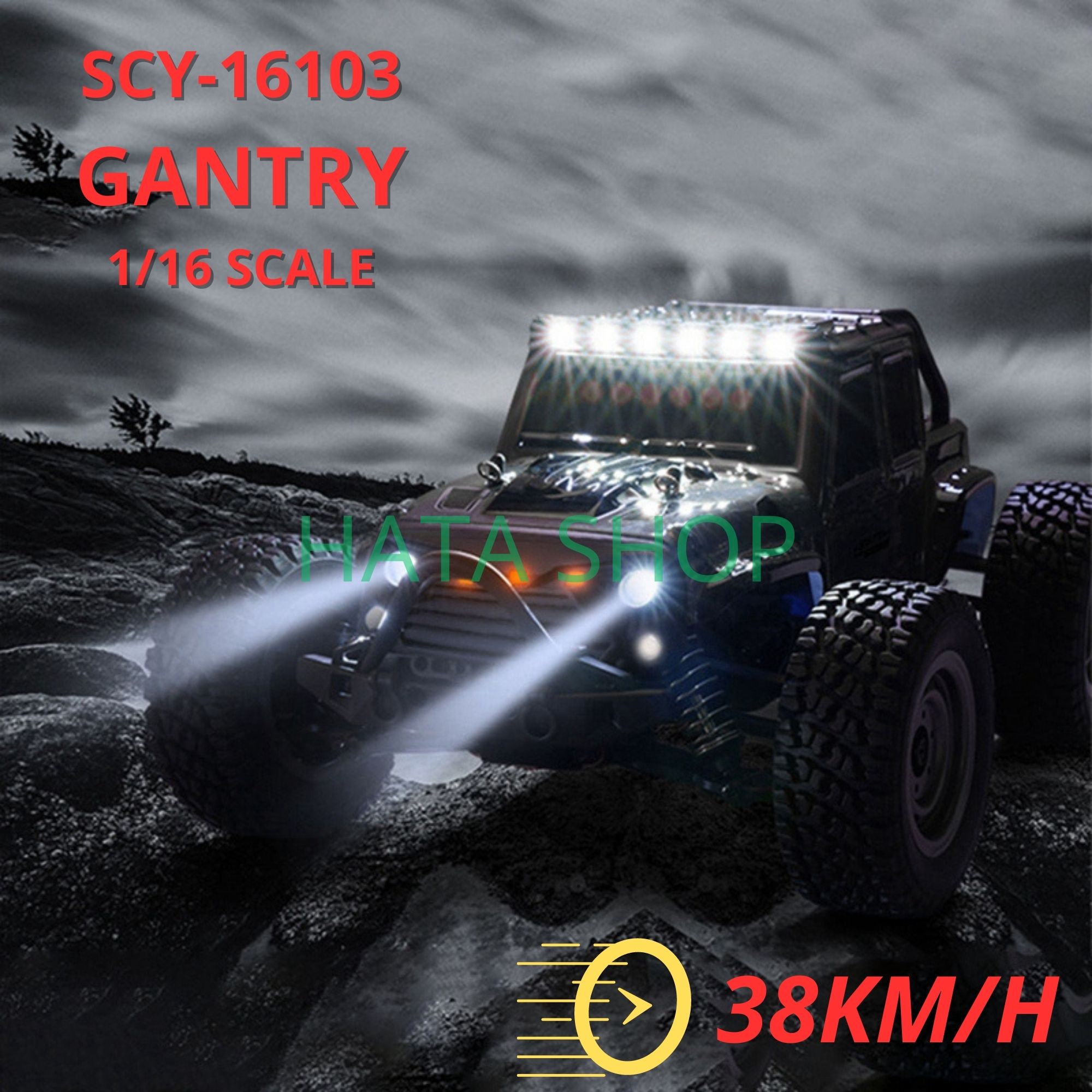 Xe Jeep Địa Hình GANTRY Điều Khiển Từ Xa Tốc Độ 38km/h SCY-16103 Tỉ Lệ 1:16 SUCHIYU R/C tỉ lệ 1:16, xe leo núi địa hình tốc độ cao