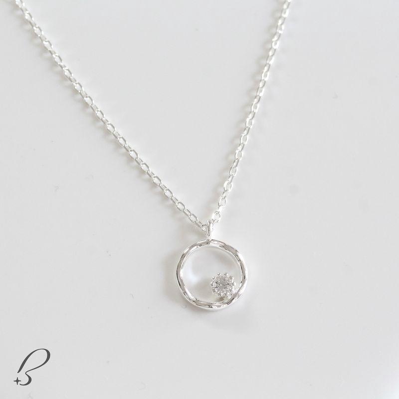 Vòng cổ bạc Bling it tròn đính hột BIVC187