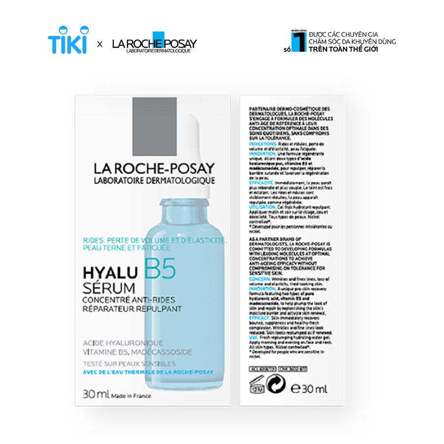 Dưỡng chất chuyên sâu giúp hỗ trợ quá trình tái tạo da La Roche-Posay Hyalu B5 Serum 30ml