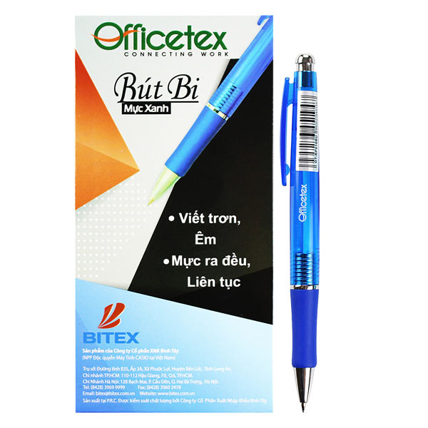 Hộp 24 Bút Bi OFFICETEX OT-BP010 (14.6 x 10 x 3.6 cm)