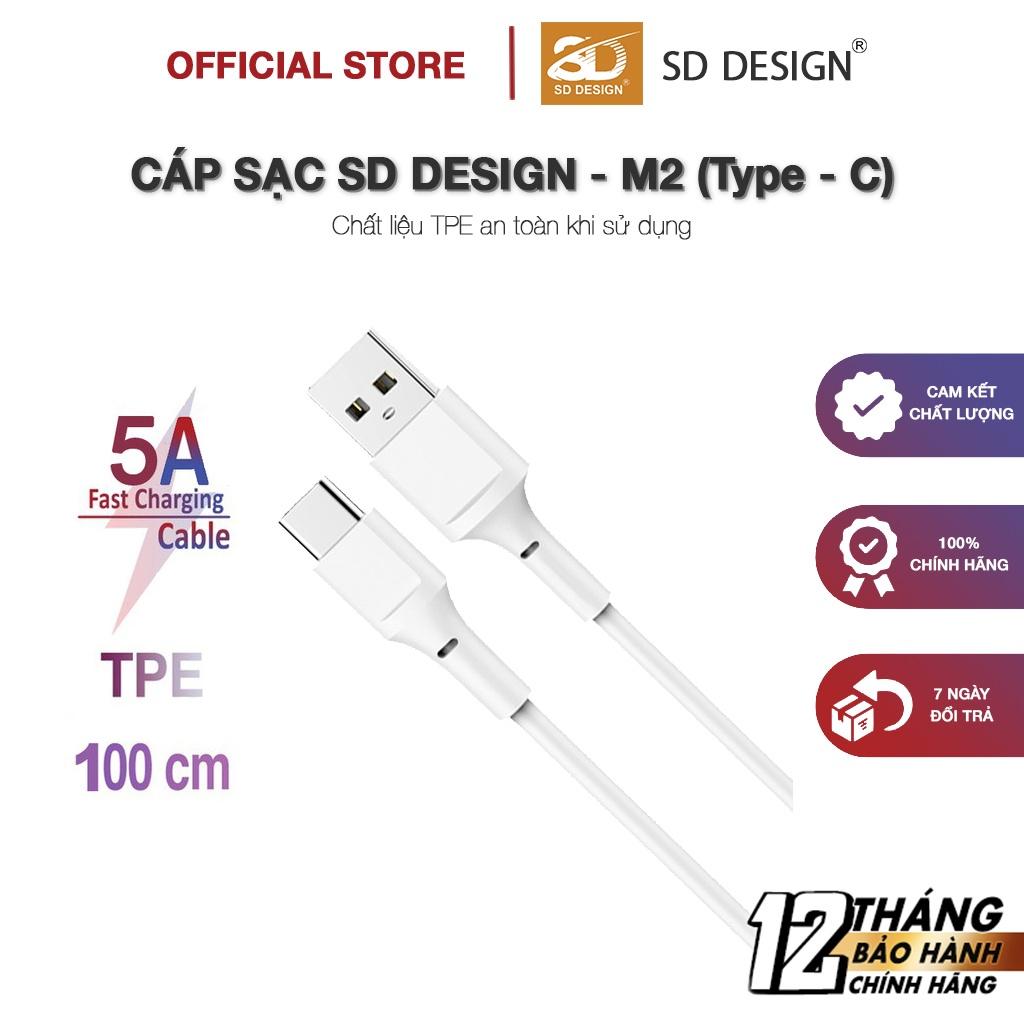 Cáp sạc Type C M2 SD DESIGN Sạc ổn định, chất liệu cao cấp, dây dài 1M, bảo hành 1 đổi 1