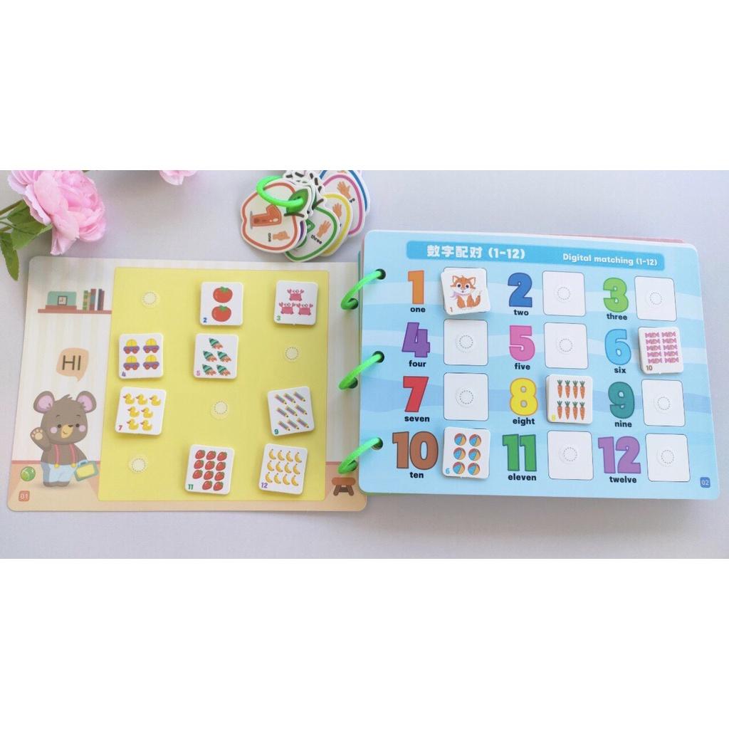 Học liệu Toán học thông minh đầu đời cho bé Mathematics Quiet Book-Học liệu bóc dán Montessori