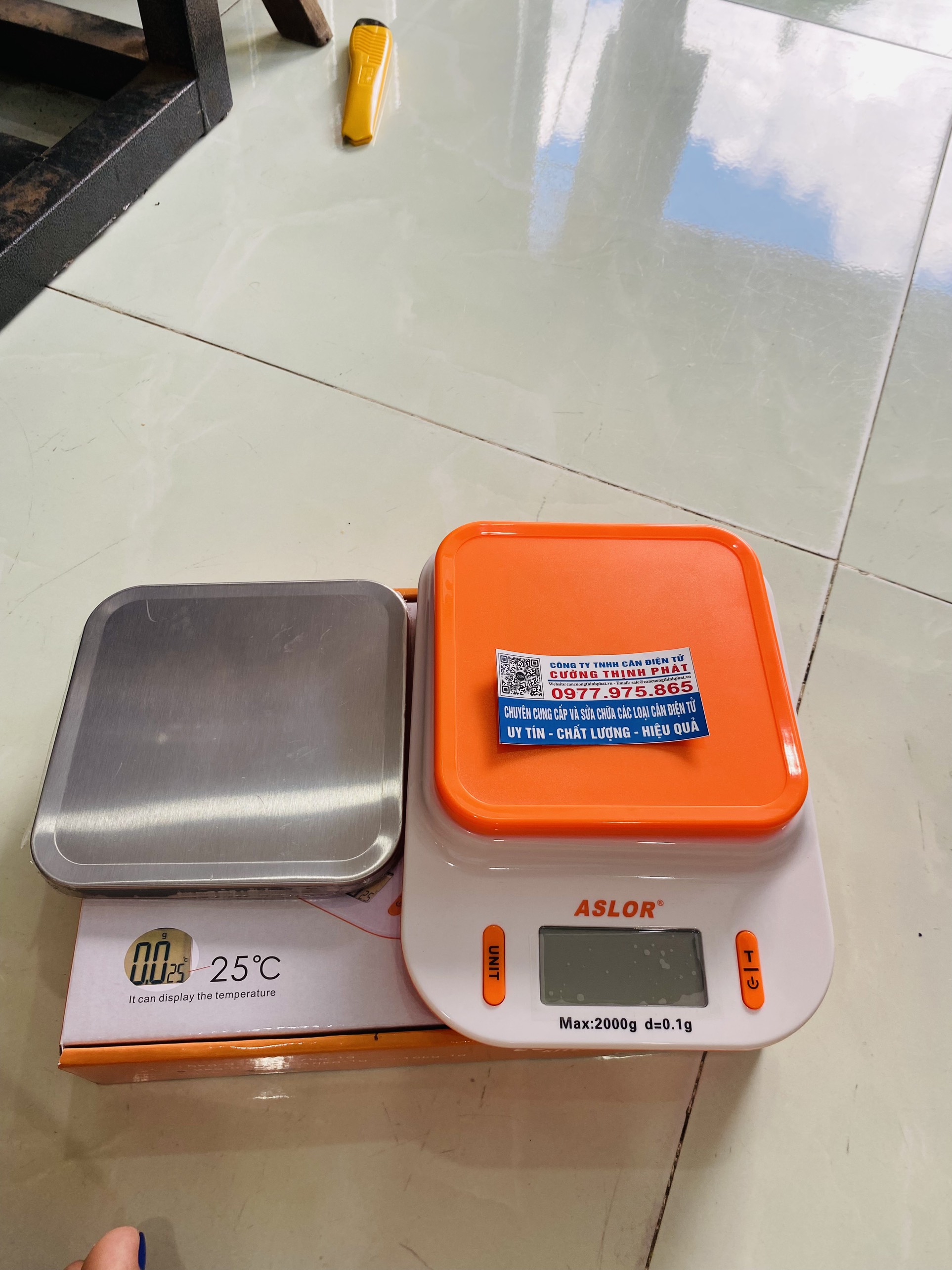 Cân tiểu ly mini ASLOR 2000G/0.1g HIỂN THỊ NHIỆT ĐỘ PHÒNG TRÊN CÂN